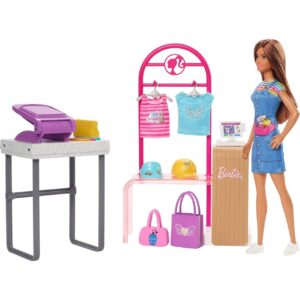 Barbie Boutique Diseña y Vende Muñeca Morena con Tienda de Ropa